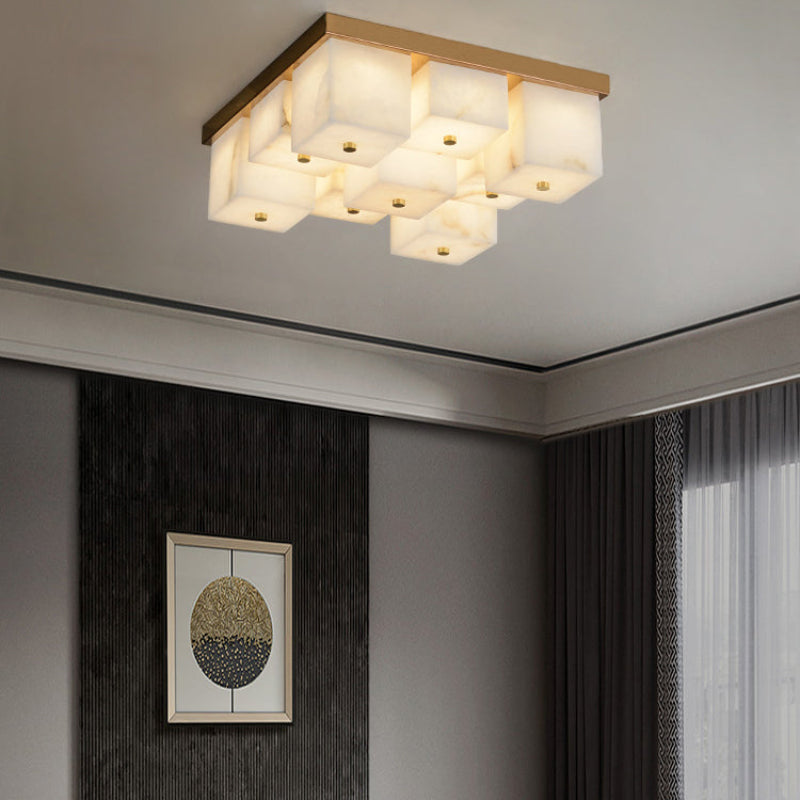 Antizer Modern Art Alabaster Square Ceiling Light