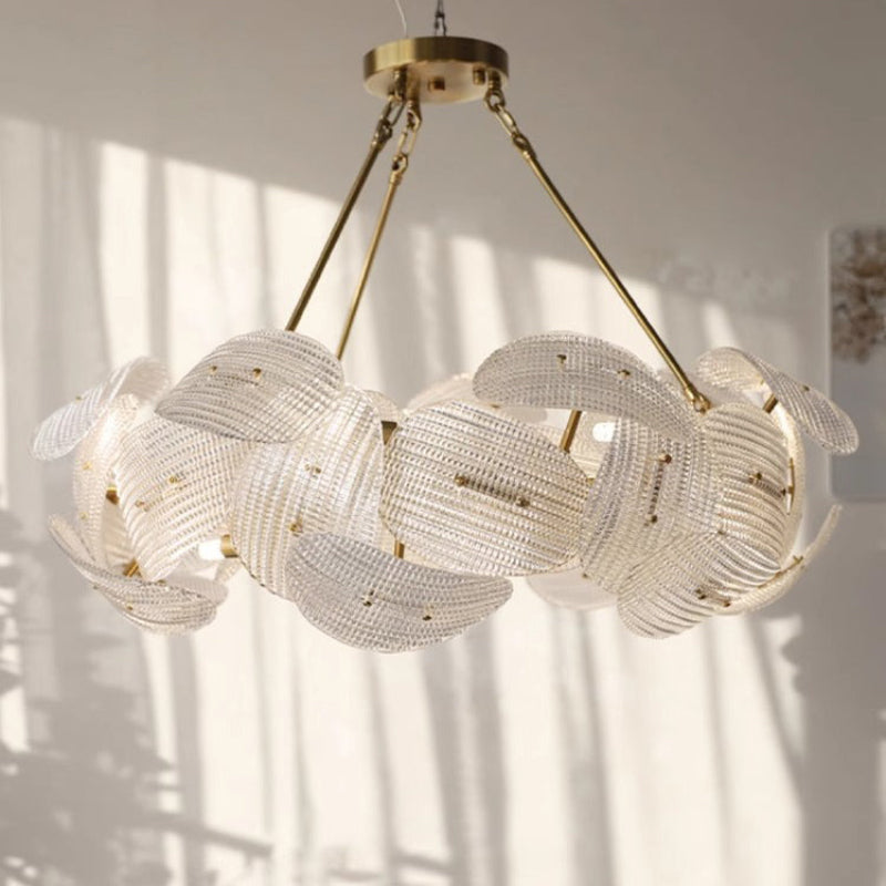 Antizer Artistic Modern Petal Glass Chandelier