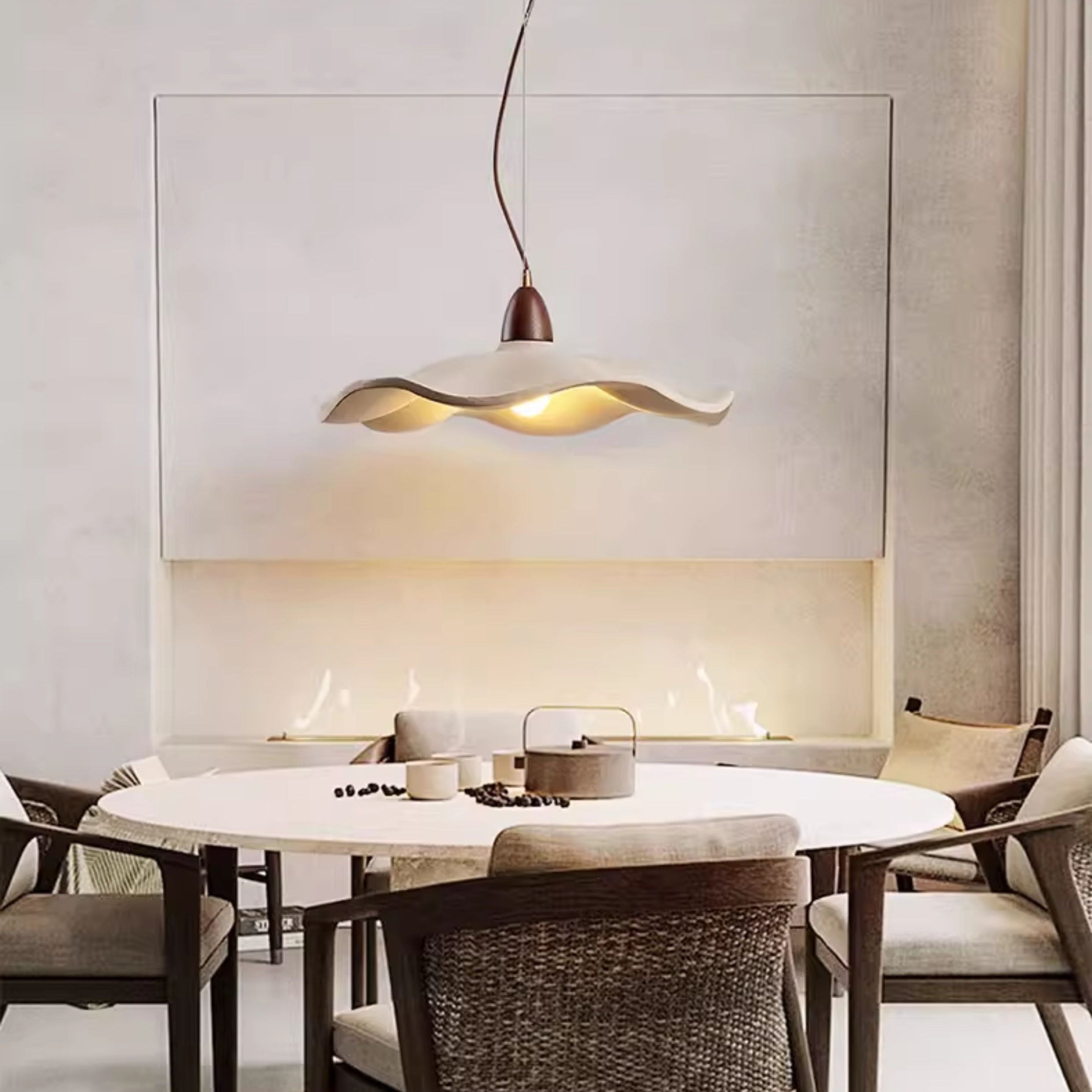 Antizer Modern Wavy Concrete Pendant Light