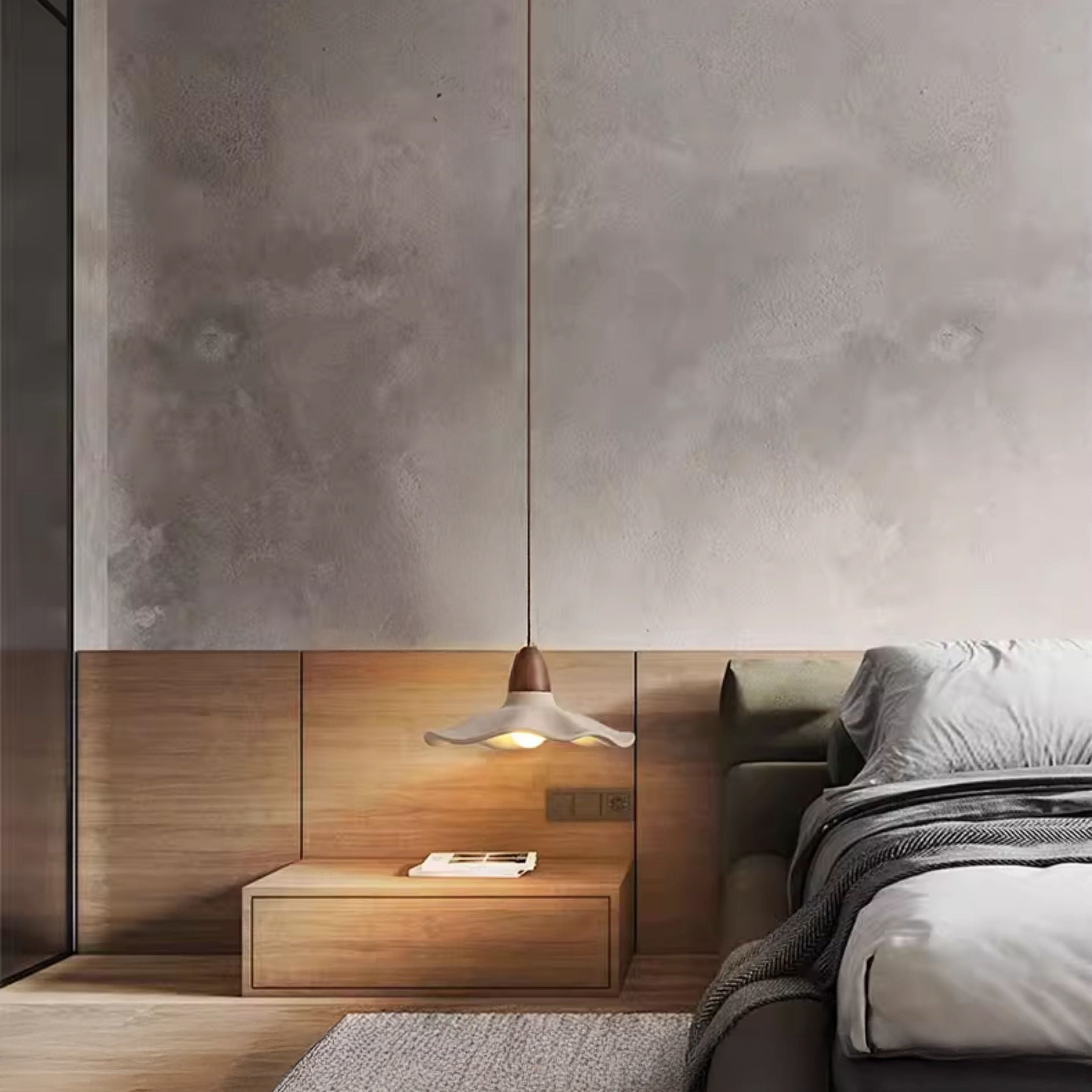 Antizer Modern Wavy Concrete Pendant Light