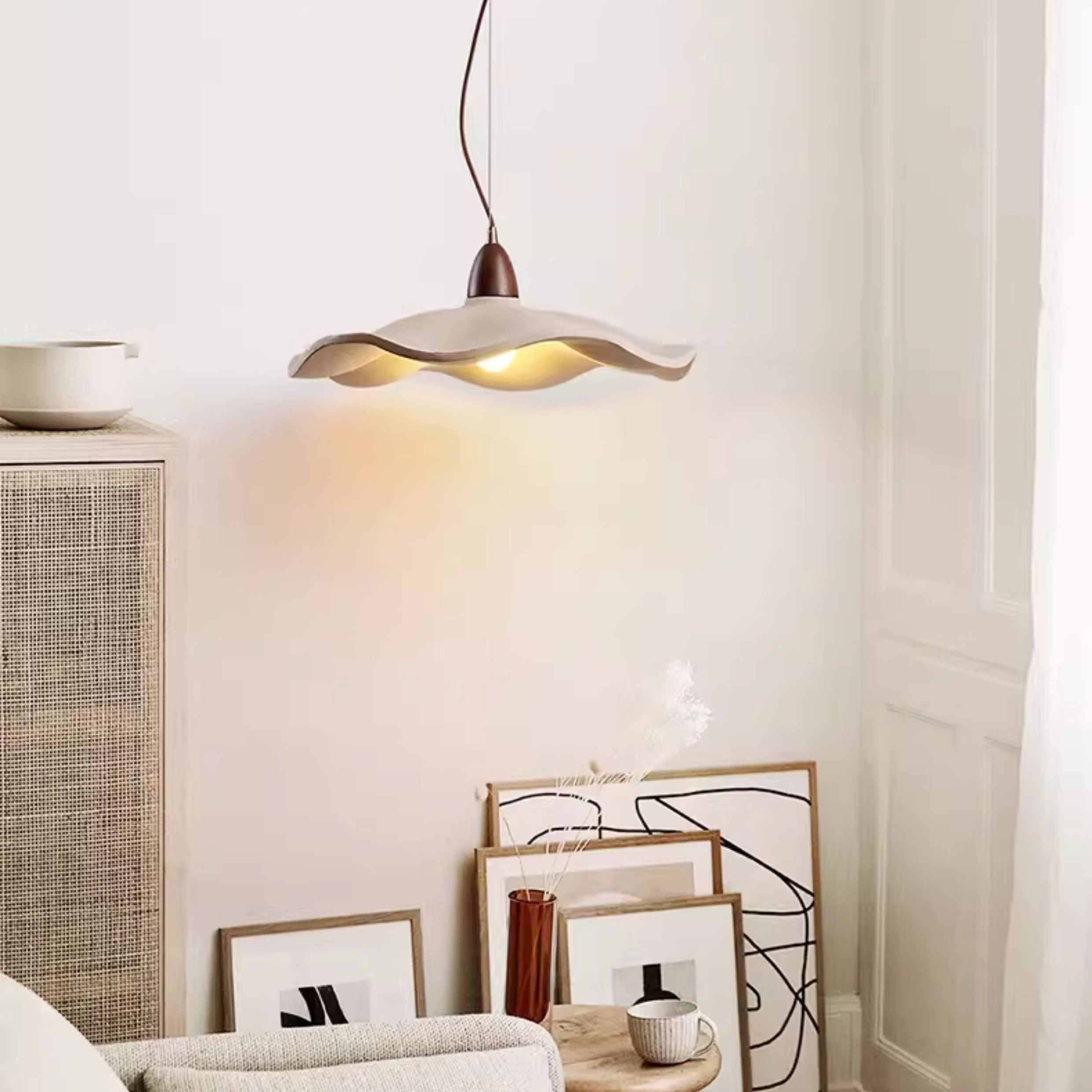 Antizer Modern Wavy Concrete Pendant Light