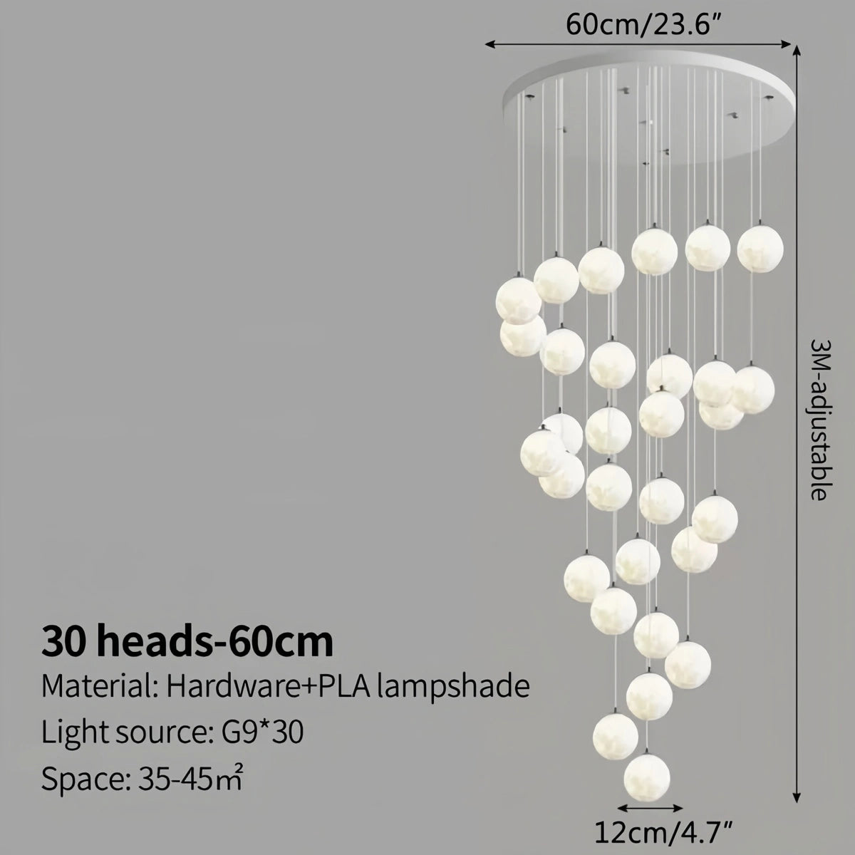 Antizer Modern Attic 3D Moon Celestial Chandelier