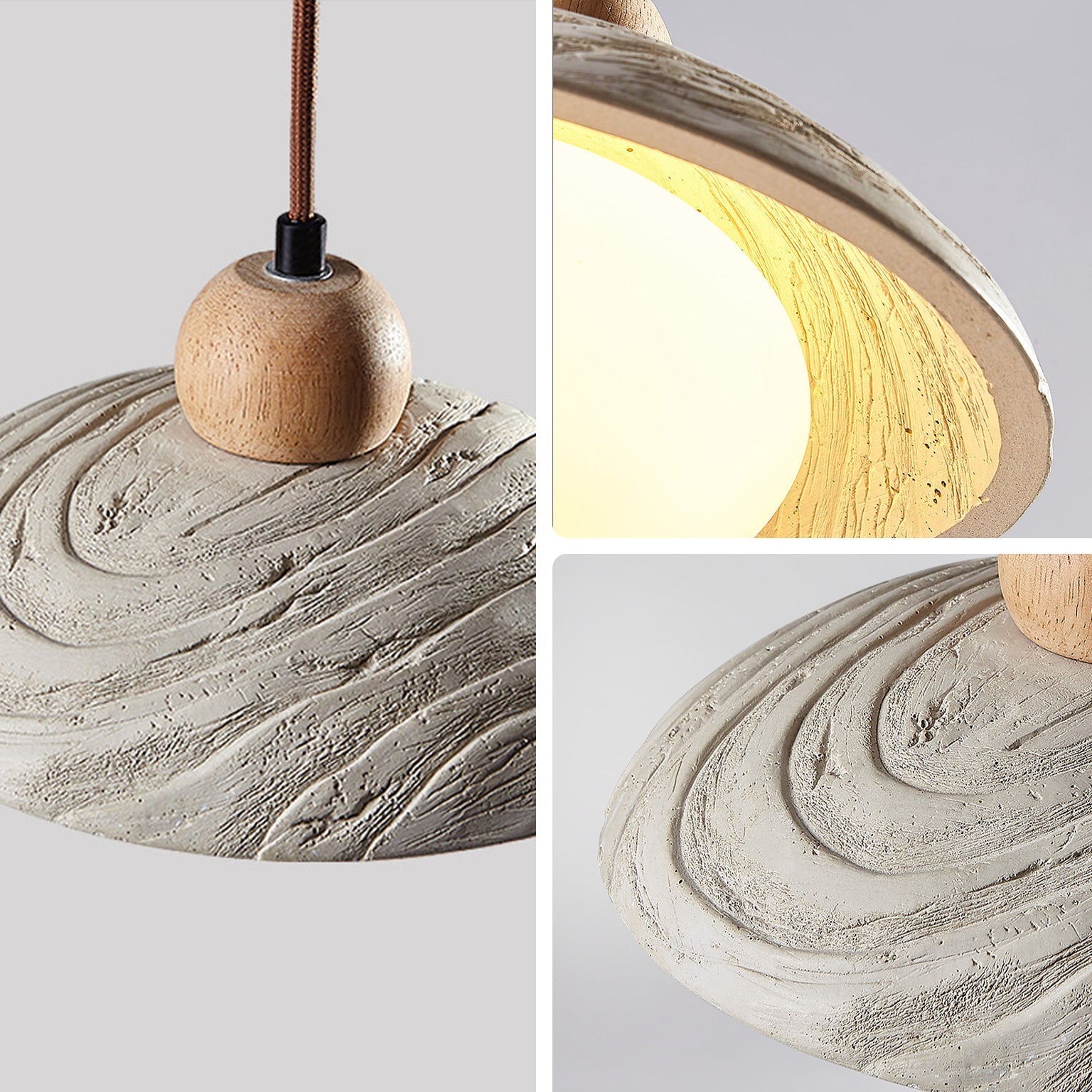 Antizer Wabi Sabi Style Dome Cement Pendant Light