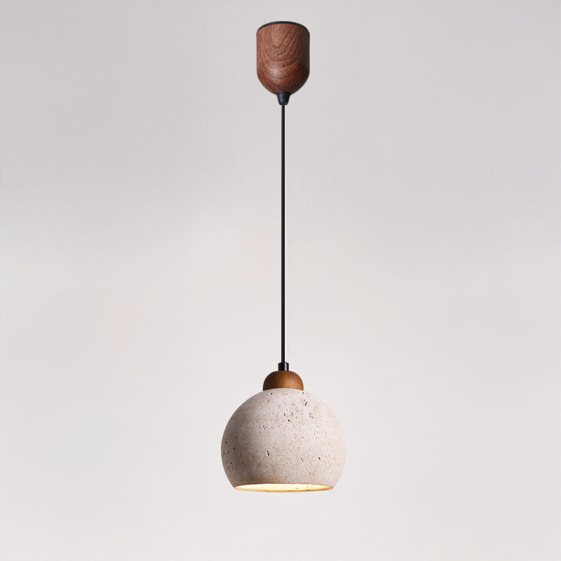 Antizer Minimalism Travertine Globe Pendant Light