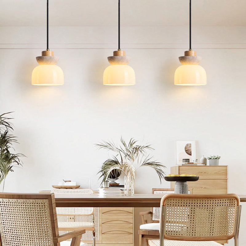 Antizer Modern Travertine Glass Globe Pendant Light