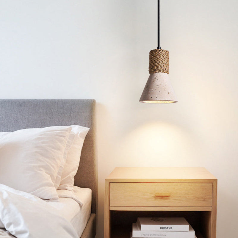 Antizer Mid Century Travertine Cone Pendant Light