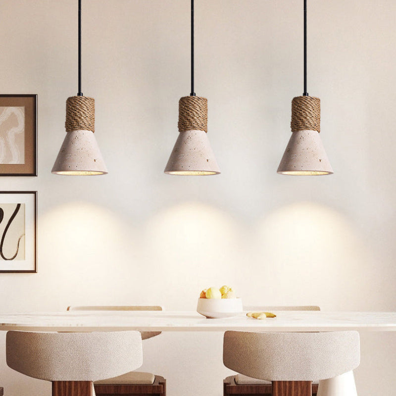 Antizer Mid Century Travertine Cone Pendant Light