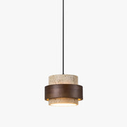 Antizer Modern Natural Travertine Wood Pendant Light