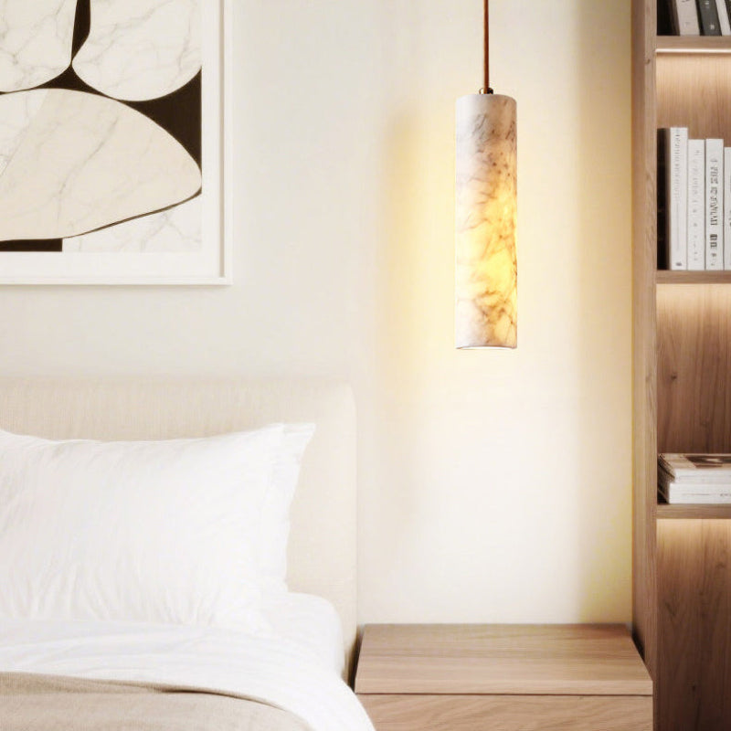 Antizer Modern Minimalism Cylinder Alabaster Pendant Light
