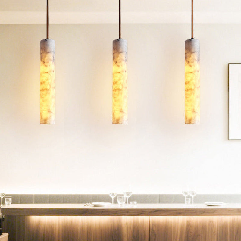 Antizer Modern Minimalism Cylinder Alabaster Pendant Light