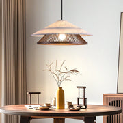 Antizer Rice Paper & Bamboo Cone Pendant Light