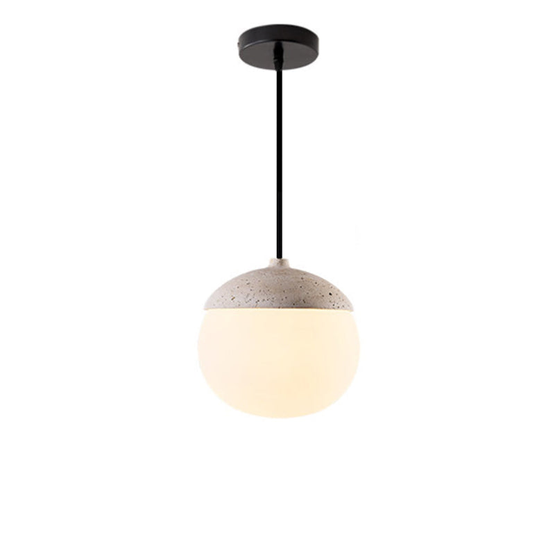 Antizer Natural Travertine Glass Oval Pendant Light