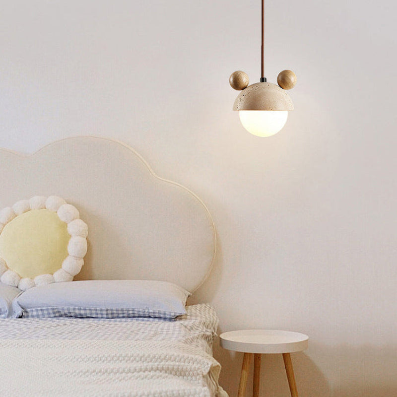 Antizer Travertine Globe LED Pendant Light