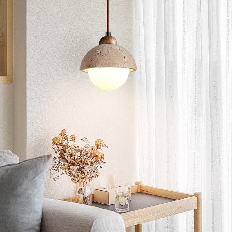 Antizer Travertine Globe LED Pendant Light
