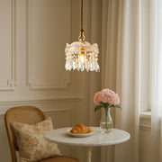 Antizer Vintage Crystal Fringe Pendant Light