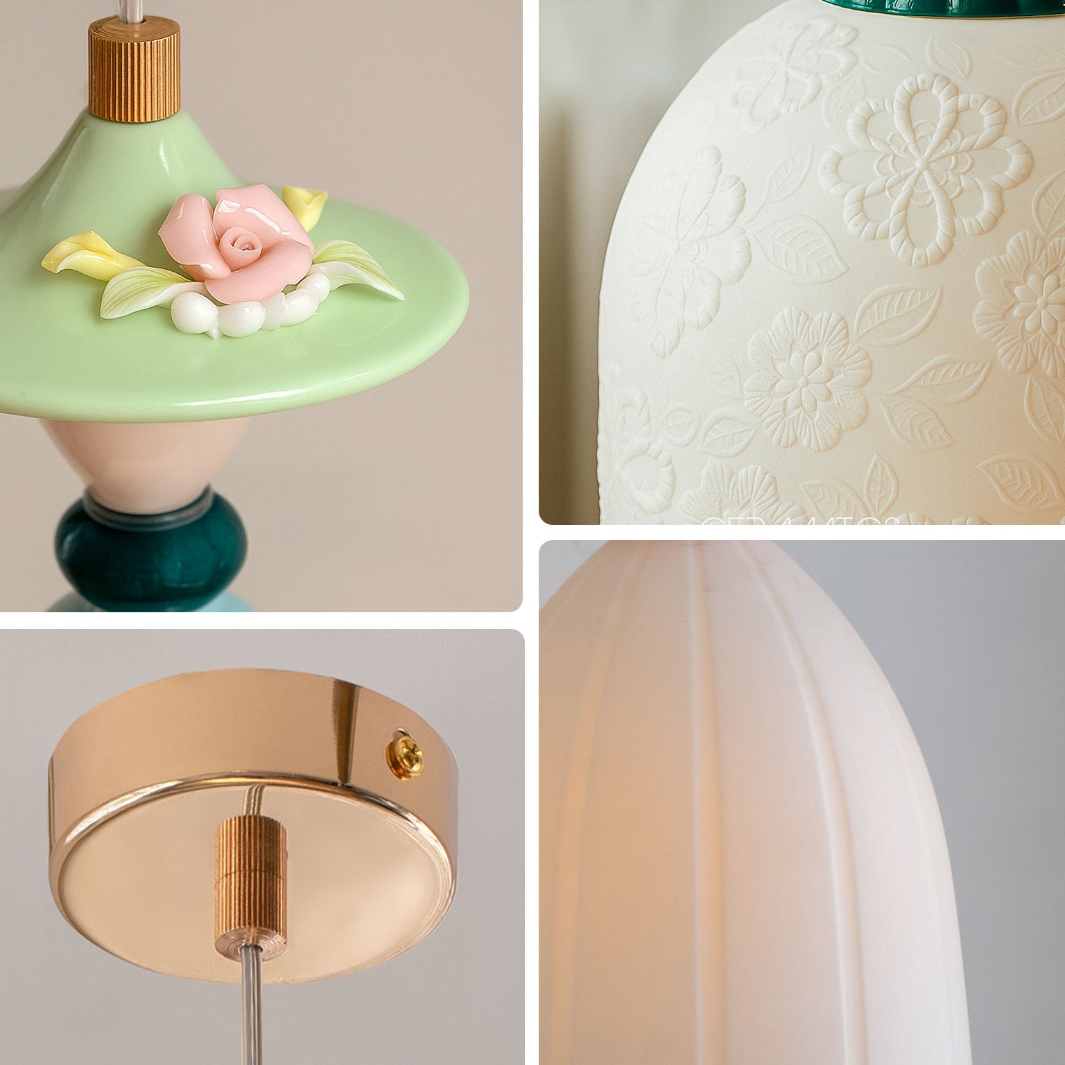 Antizer Modern Embossed Ceramic Pendant Light