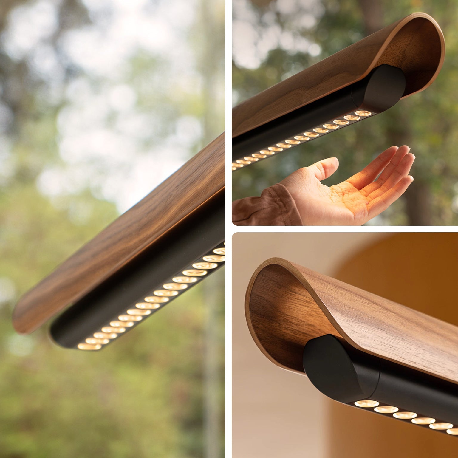 Antizer Modern Minimalist Walnut Linear Pendant Light