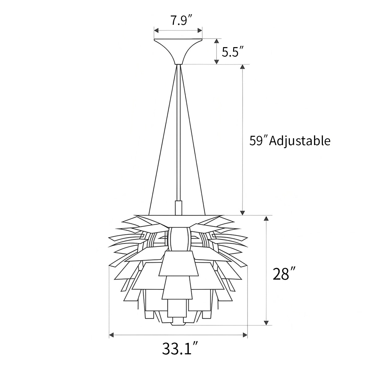 Antizer Modern Art Deco Layered Pendant Lamp