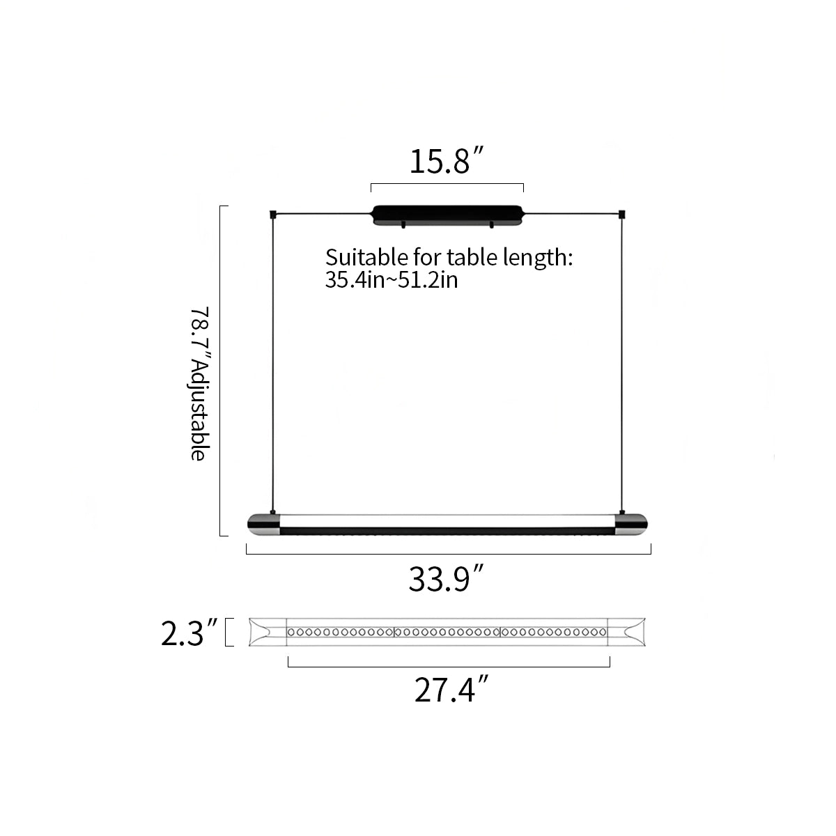 Antizer Modern Light Luxury Linear Pendant Light