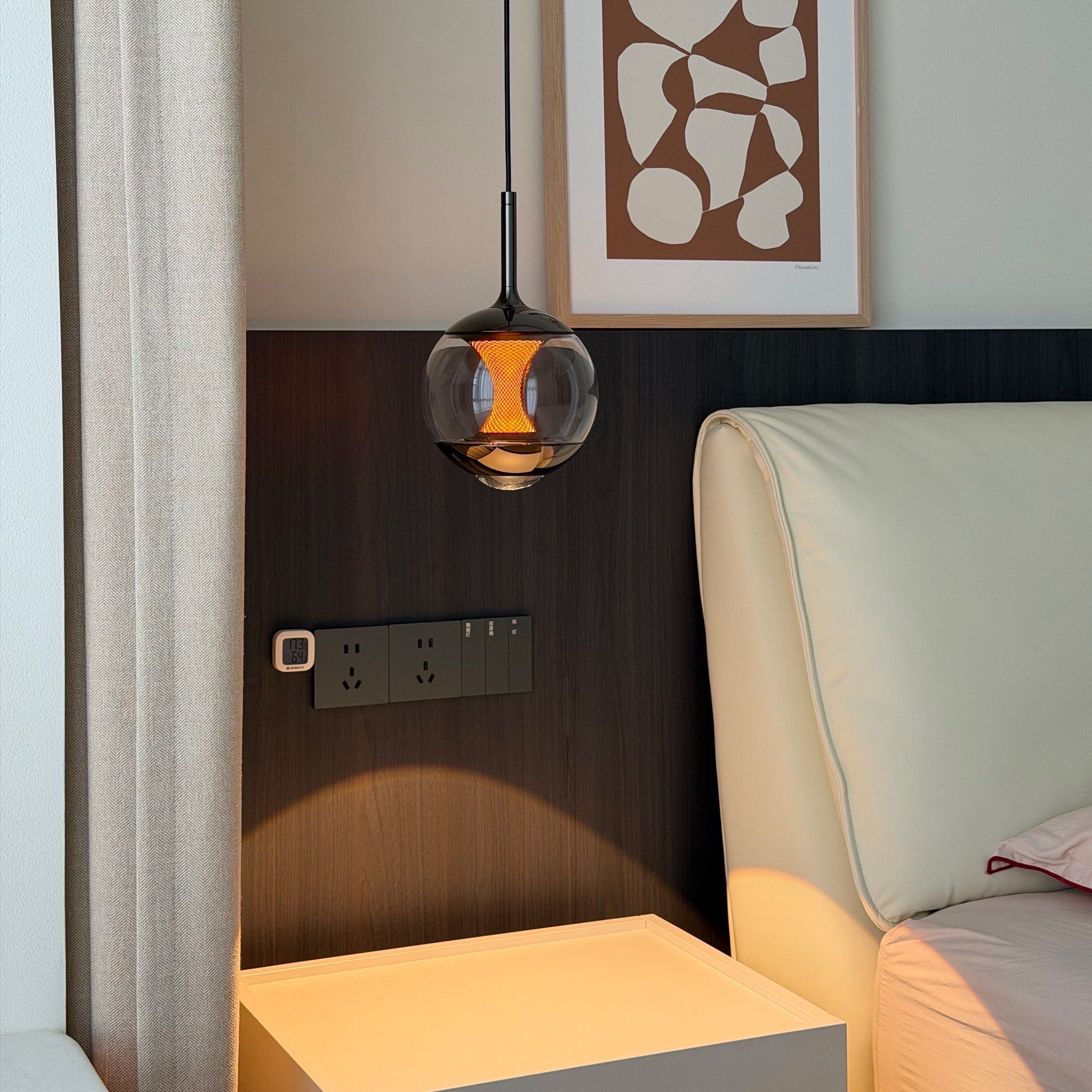 Antizer Modern Glass Globe Afterglow Pendant Light