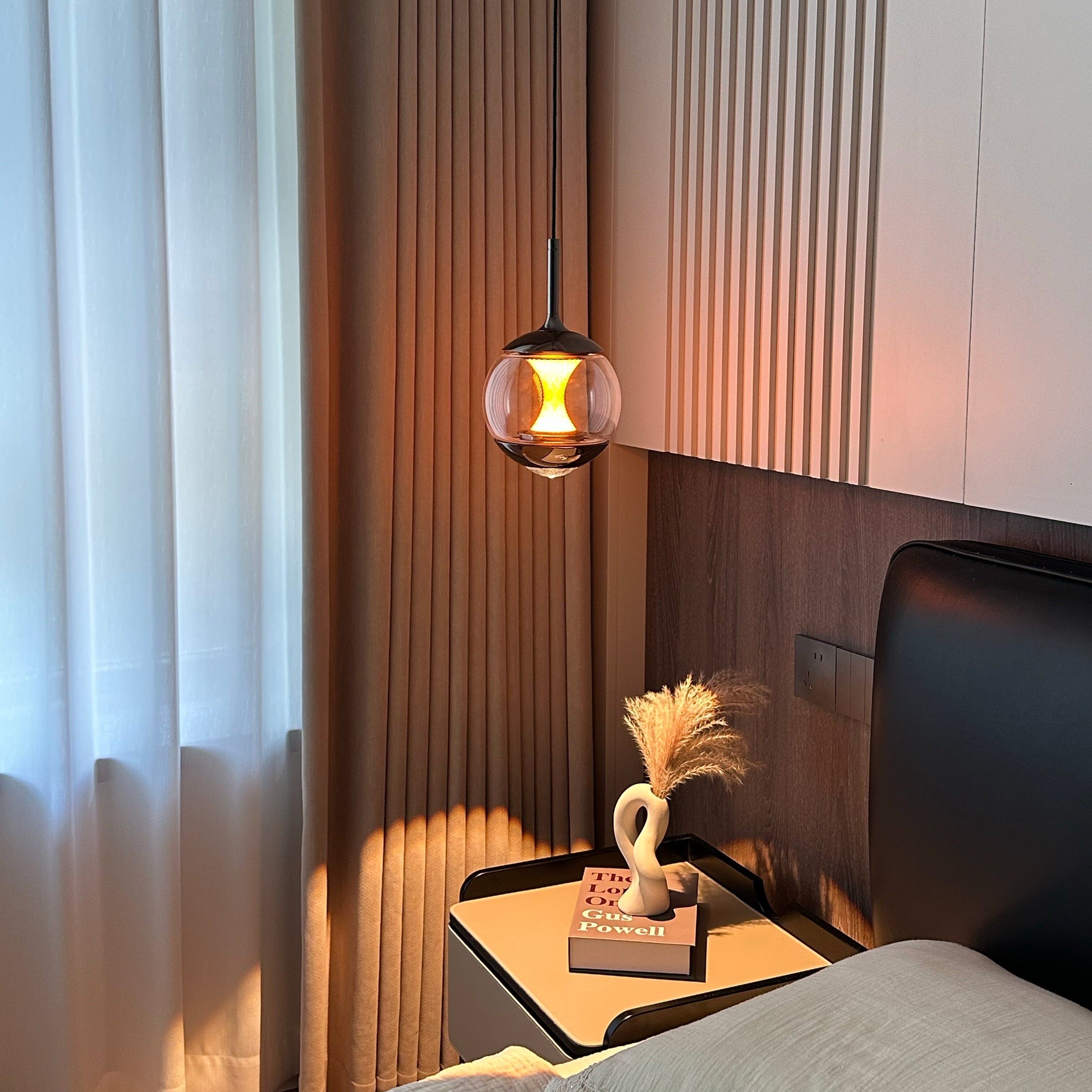 Antizer Modern Glass Globe Afterglow Pendant Light