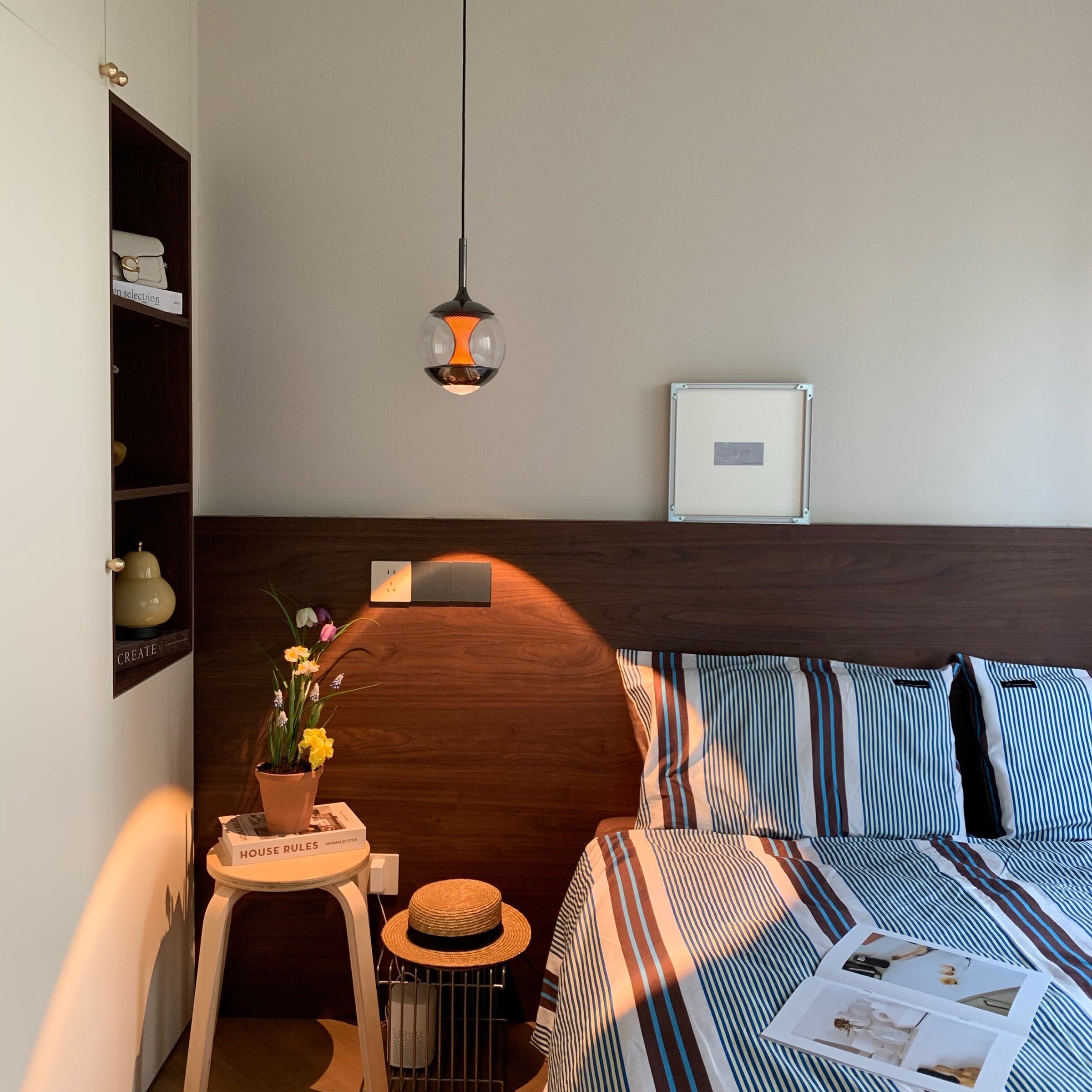 Antizer Modern Glass Globe Afterglow Pendant Light