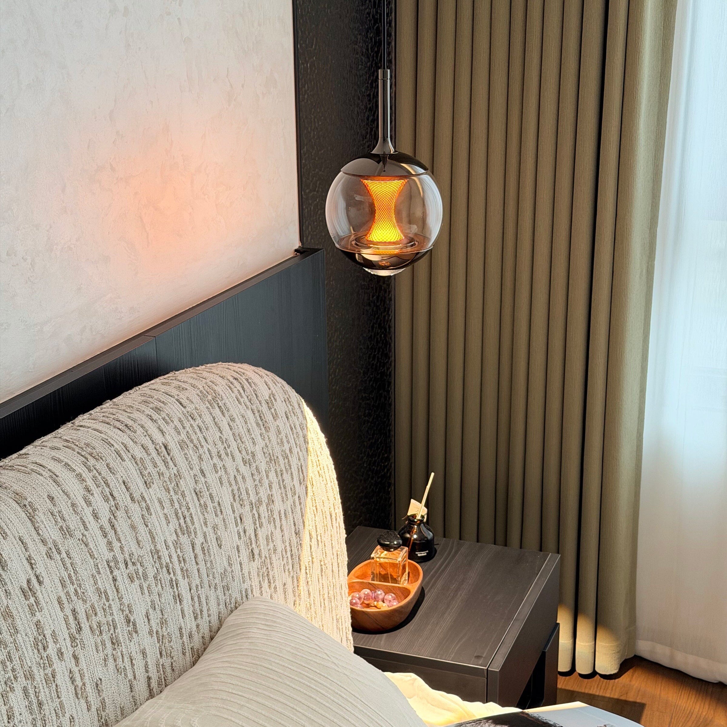 Antizer Modern Glass Globe Afterglow Pendant Light