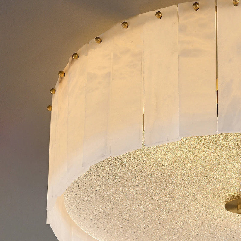 Antizer Modern Drum Alabaster Ceiling Light