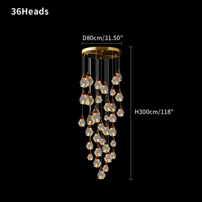 Antizer Rock Crystal Rain Chandelier for Living Room