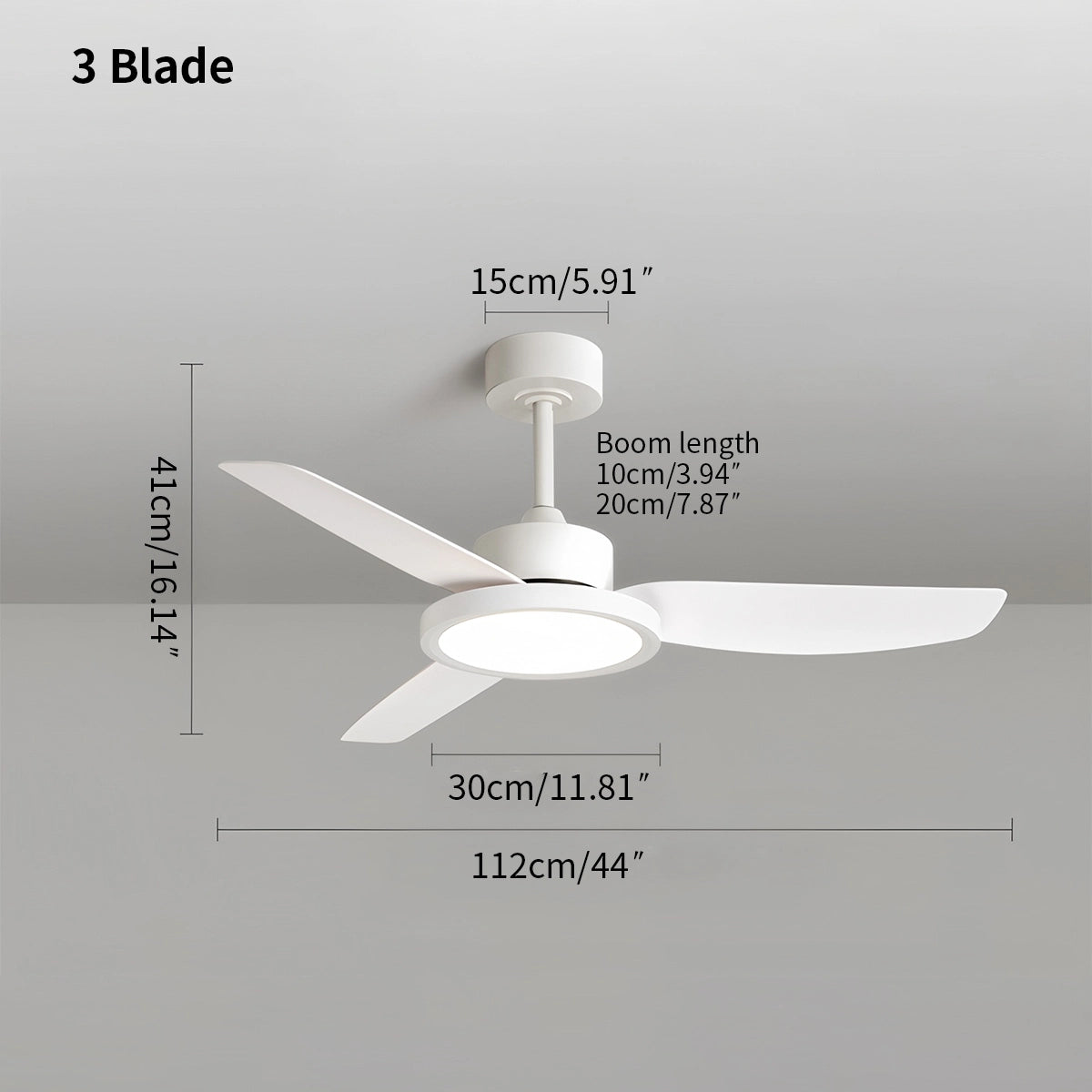 Antizer Modern White Ceiling Fans with Lights and Remote