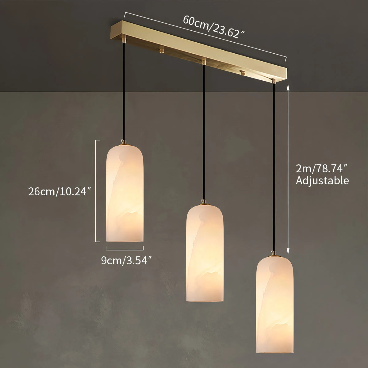 Antizer Modern All Copper Spanish Alabaster Pendant Light