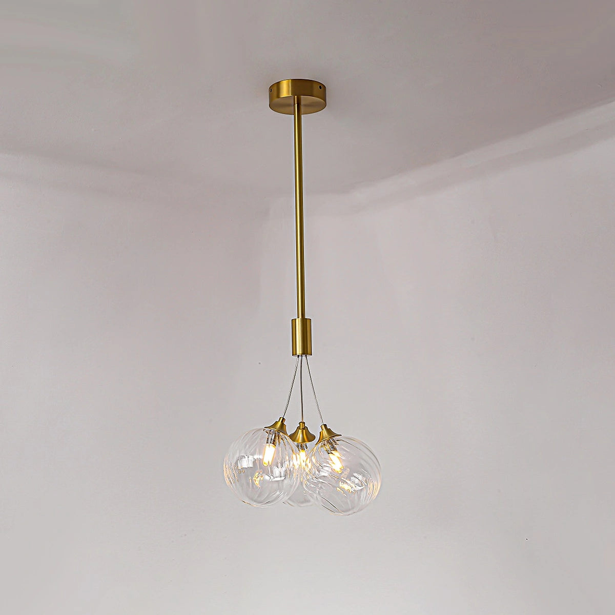 Antizer Luxury All Copper Glass Bubble Ball Chandelier