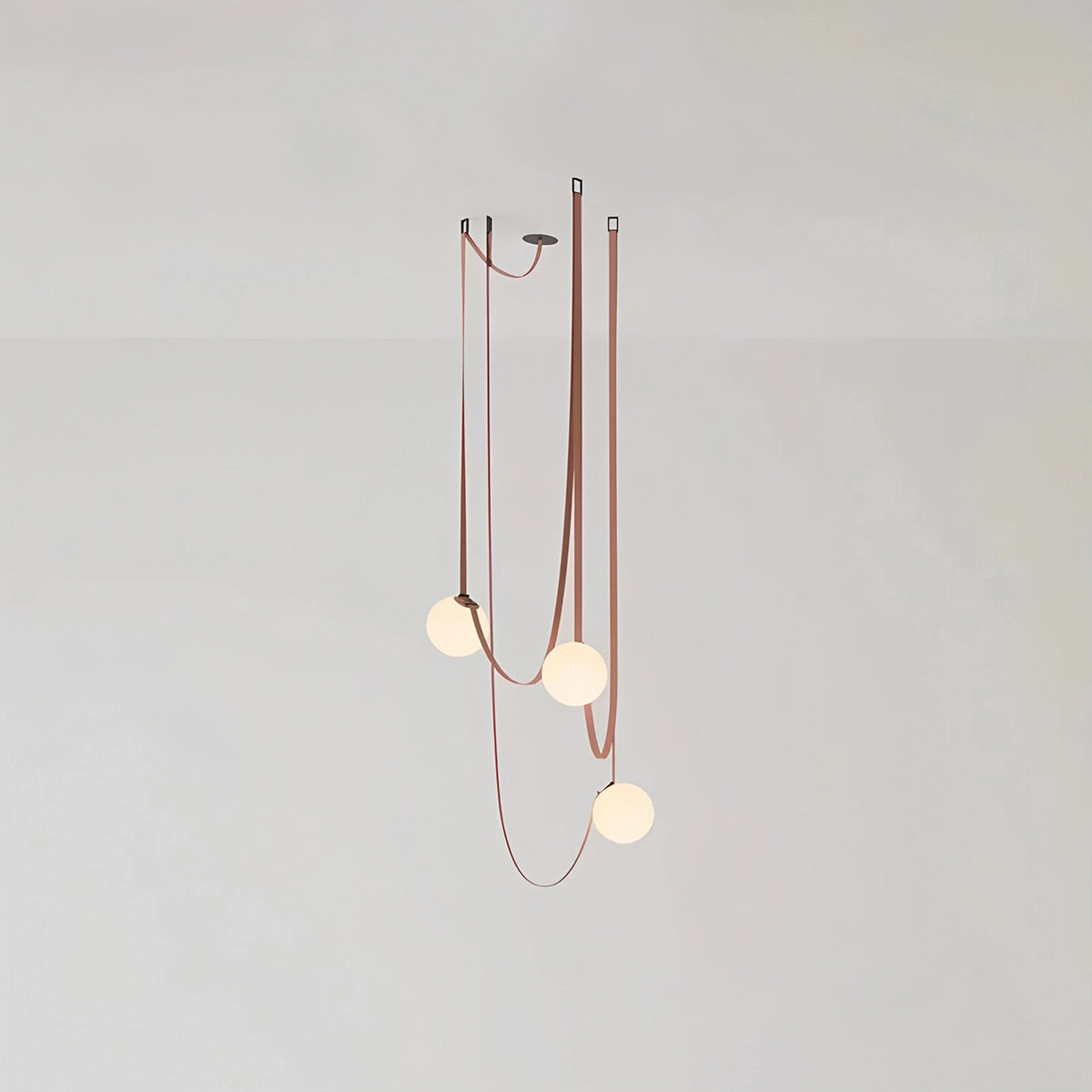 Antizer Modern Leather Strap Globe Pendant Light