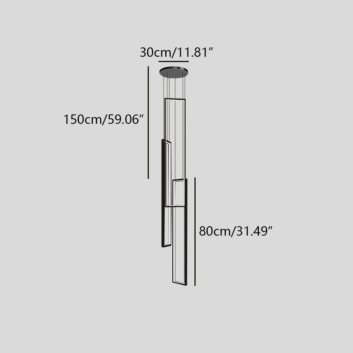 Antizer Aldarj Rectangular LED Staircase Chandelier