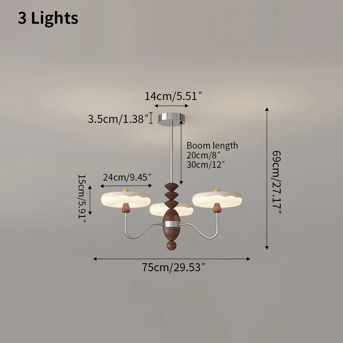 Antizer French Cream Style UFO Chandelier for Living Room