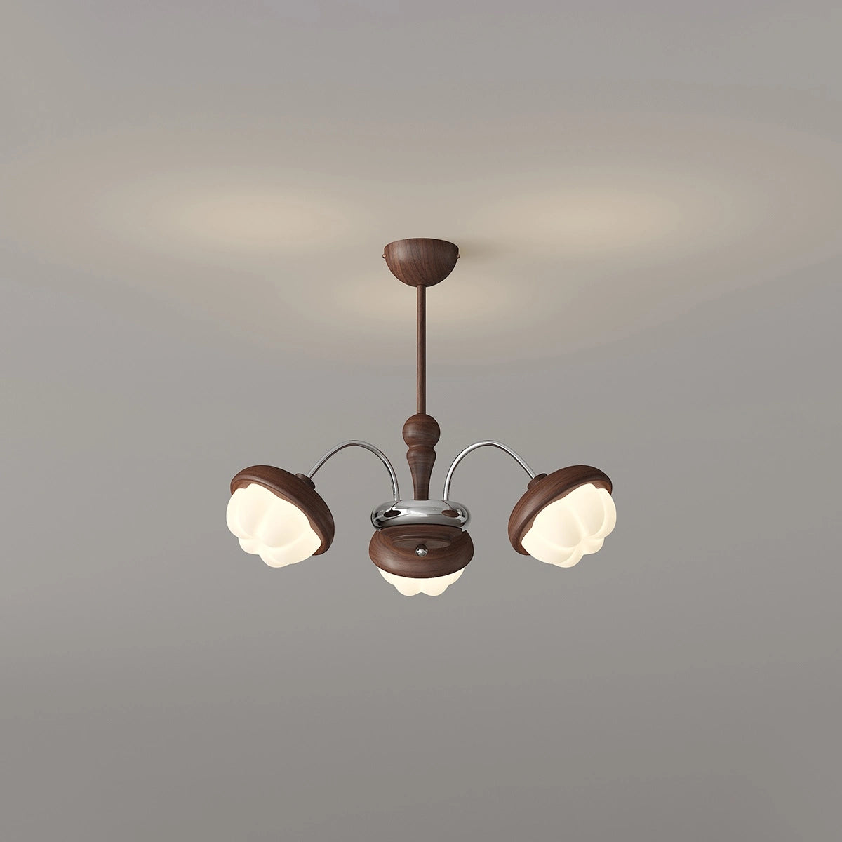 Antizer Vintage Walnut Multi-Head Chandelier for Bedroom