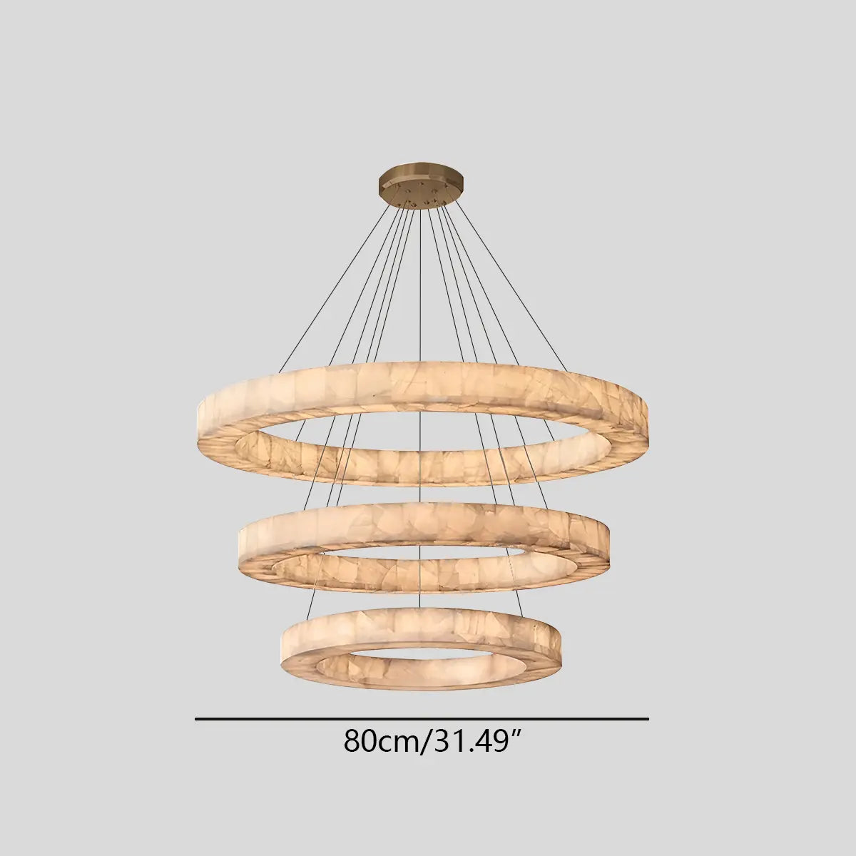 Antizer Teva Round Spanish Alabaster Chandelier for Living Room