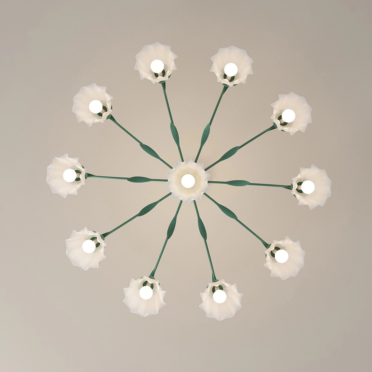 French Vintage Lily of the Valley Flower Chandelier