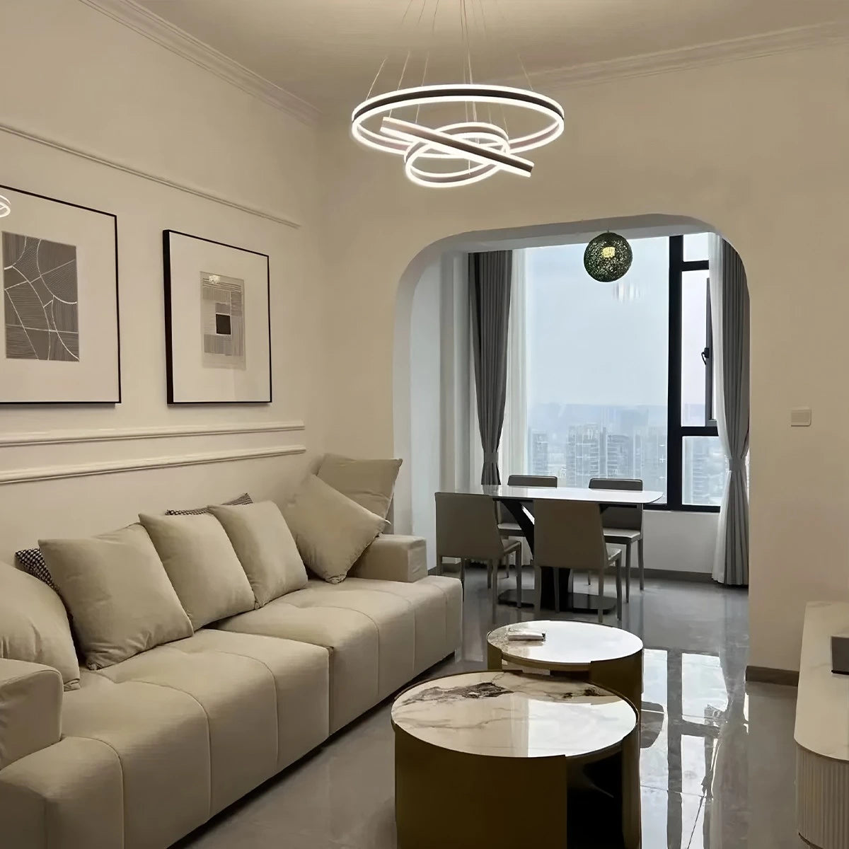 Antizer Circle Layered Living Room Chandelier
