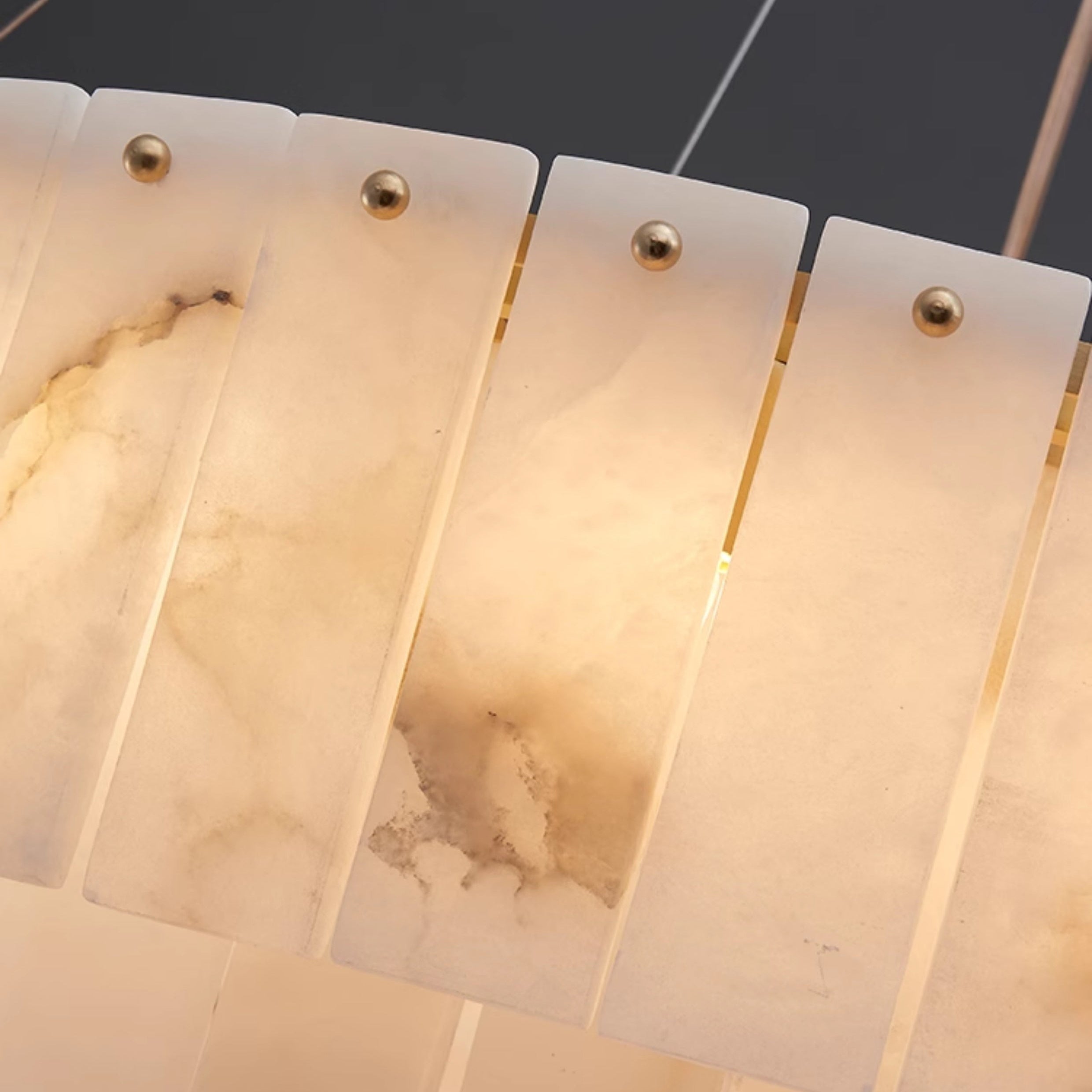 Antizer Modern Luxury Tiered Ring Alabaster Chandelier