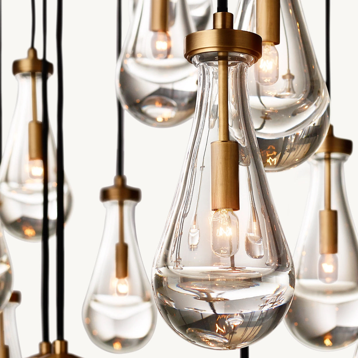 Antizer Rectangular Raindrop Glass Chandelier