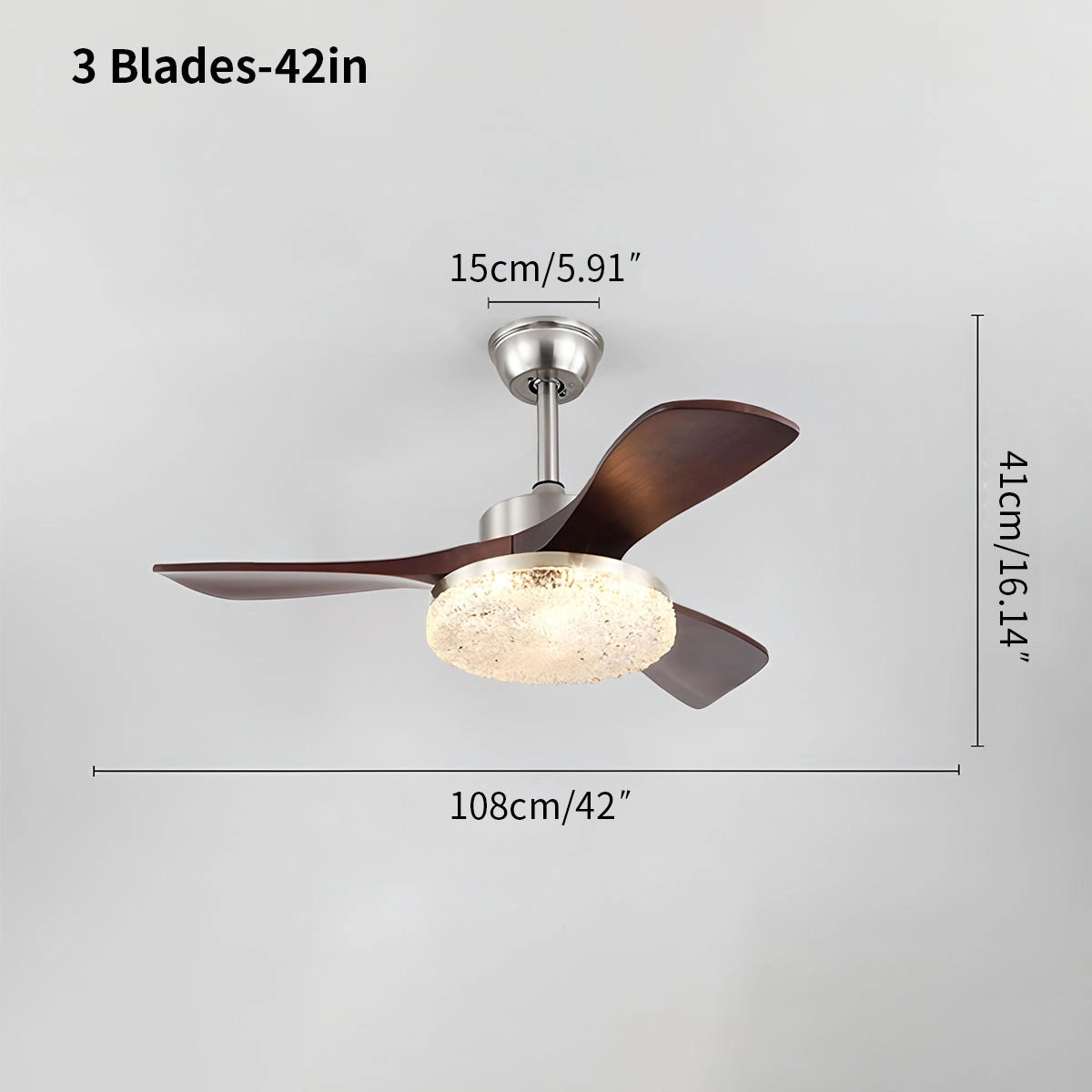 Antizer Vintage Luxury Solid Wood Ceiling Fan Light