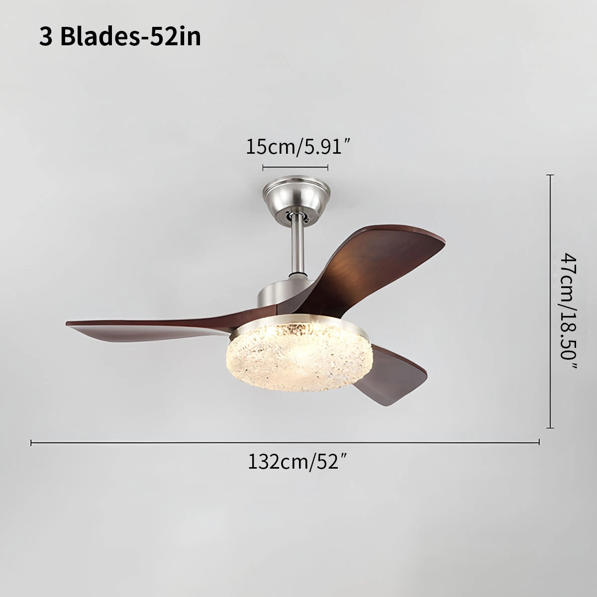 Antizer Vintage Luxury Solid Wood Ceiling Fan Light