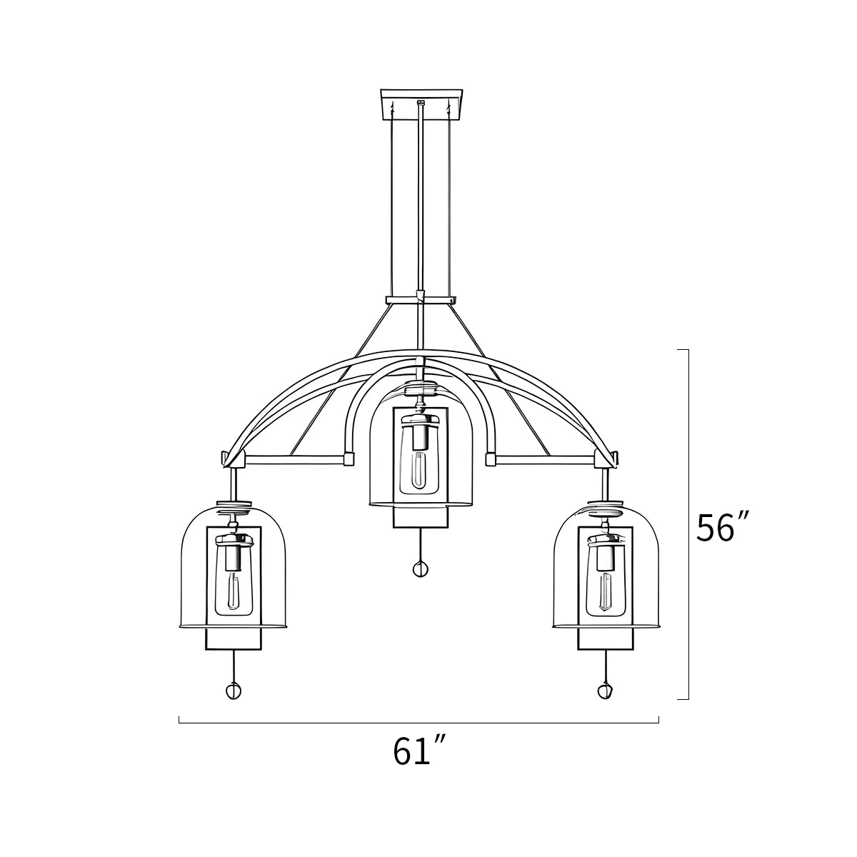 Antizer Bell Glass Chandelier for Living Room