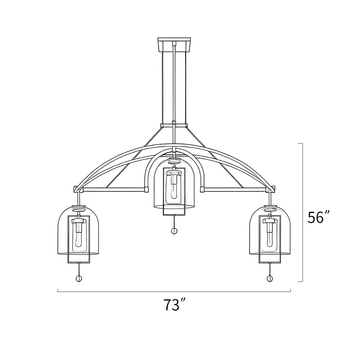 Antizer Bell Glass Chandelier for Living Room