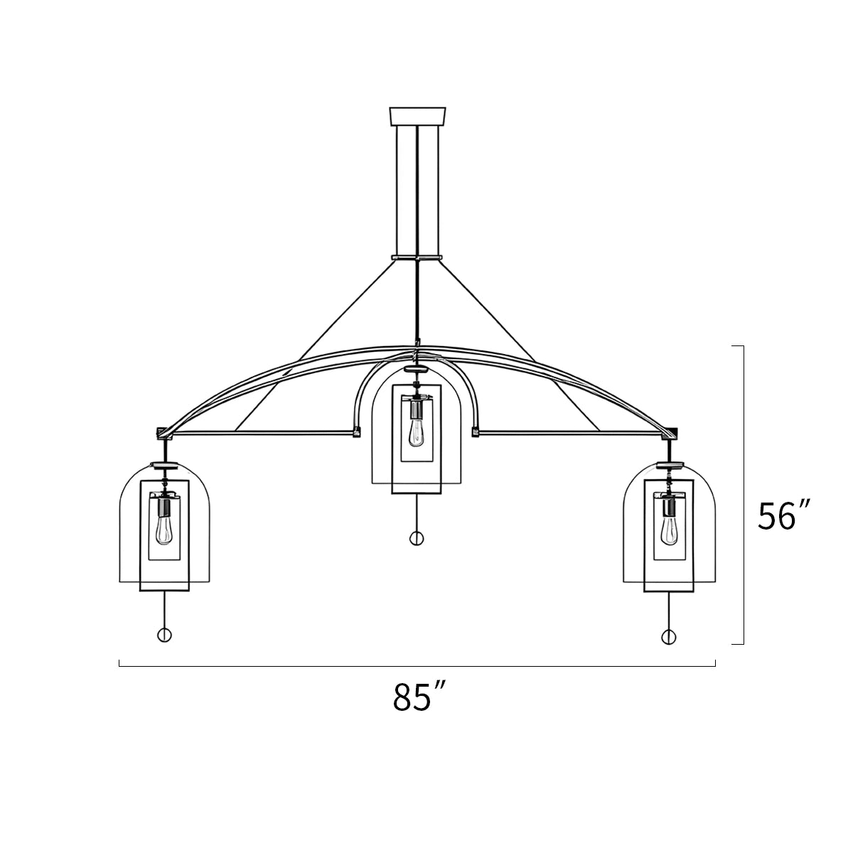 Antizer Bell Glass Chandelier for Living Room
