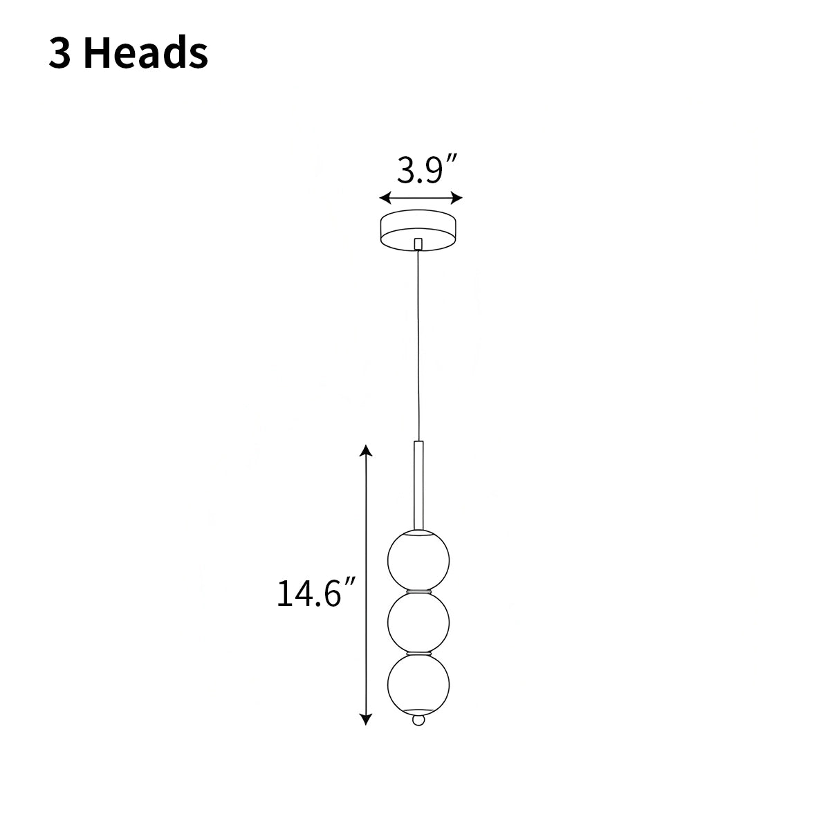 Antizer Orbet Stacked Glass Ball Pendant Lamp for Bedside