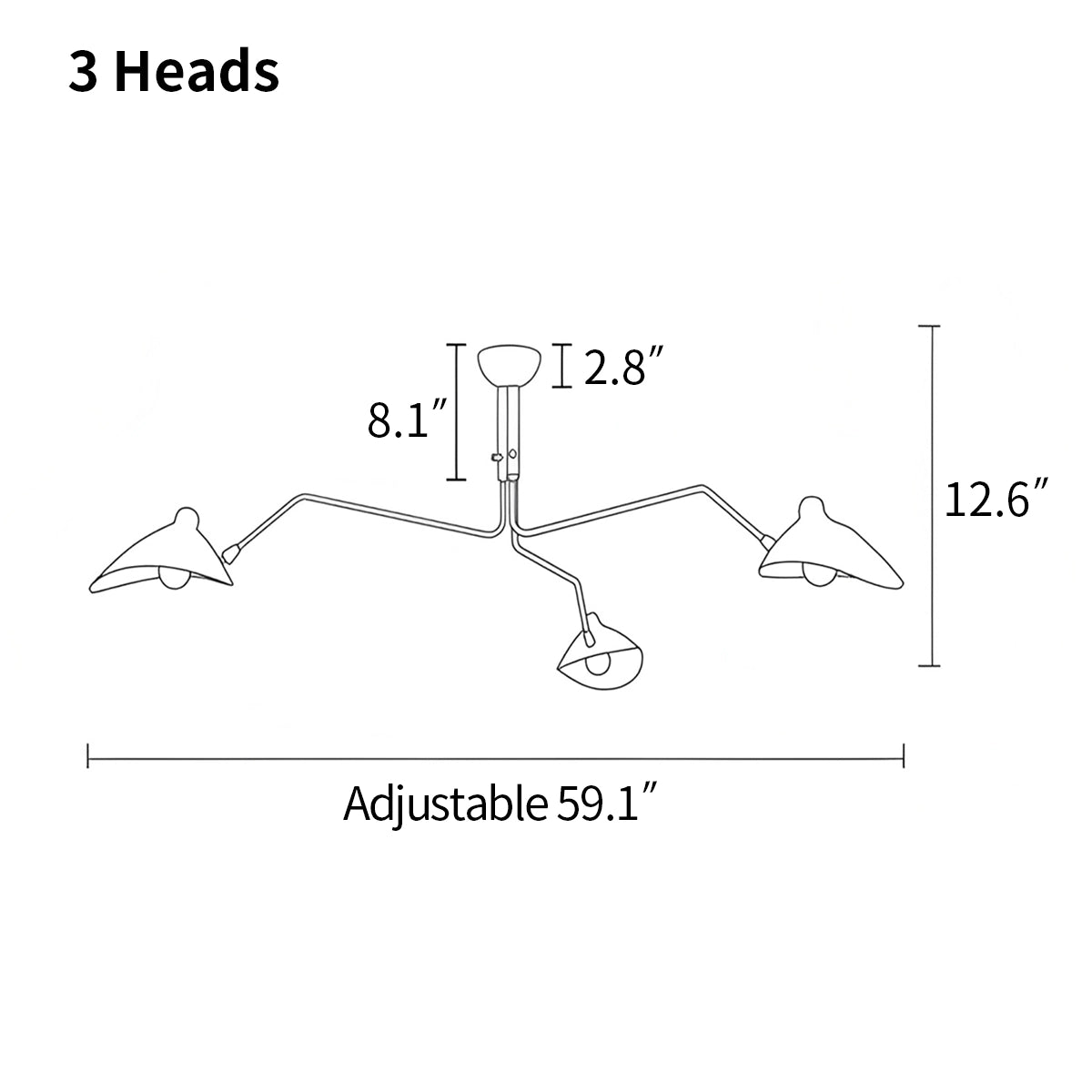 Antizer Serge Mouille Ceiling Light for Living Room