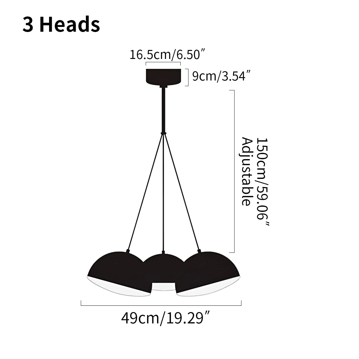 Antizer Nordic Minimalist Black Semi-Circular Pendant Light