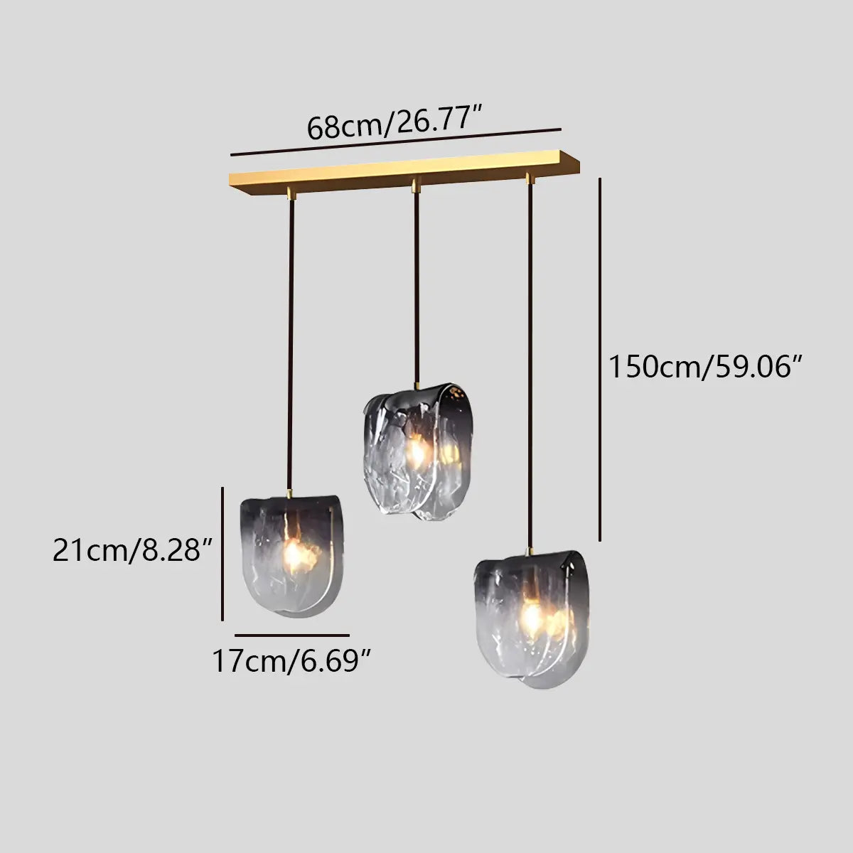 Antizer Modern Gradient Glass Pendant Light for Bedside